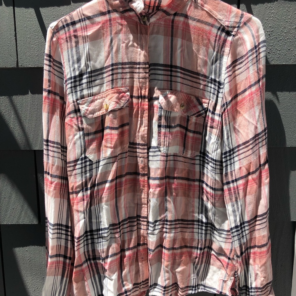 Pink plaid button up